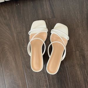 white strappy mules